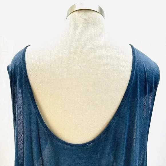 NWT SONOMA Women Sleeveless Blue Tie Elastic Waist Scoop Neck Maxi Dress Size 4X - Picture 7 of 11